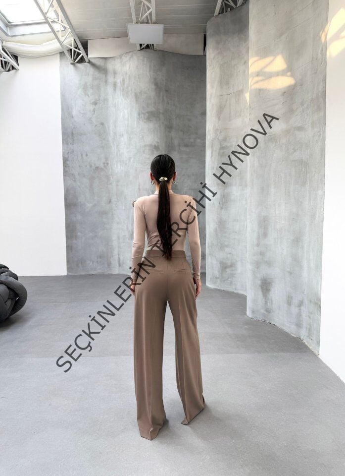 230 Gr Poly Viscose Full Lycra Pi̇leli̇ Palazzo Pantolon