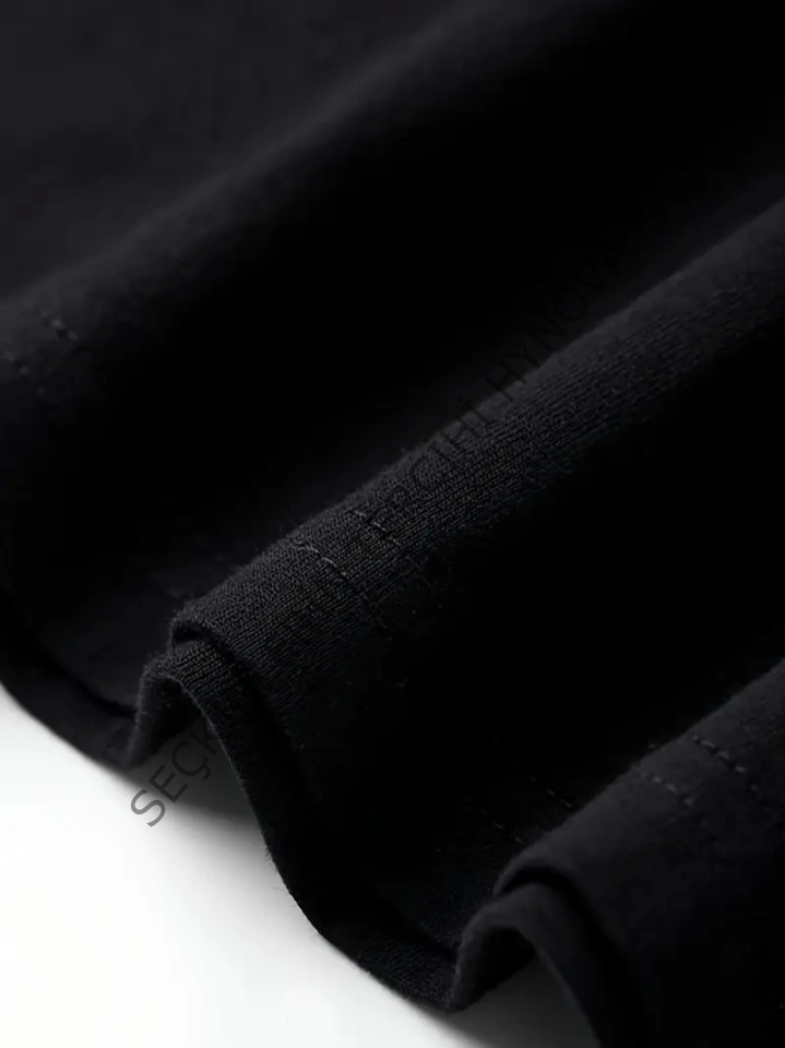 Baskılı Oversize Bisiklet Yaka T-shirt - Beyaz