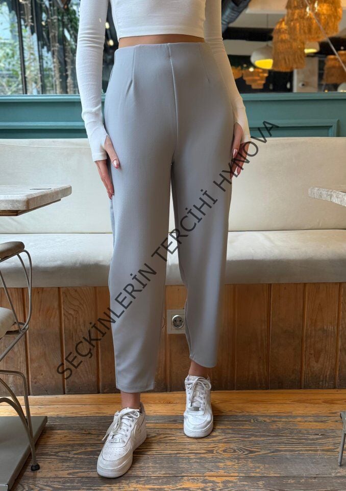 Kadın Krep Kumaş Balon Pantolon