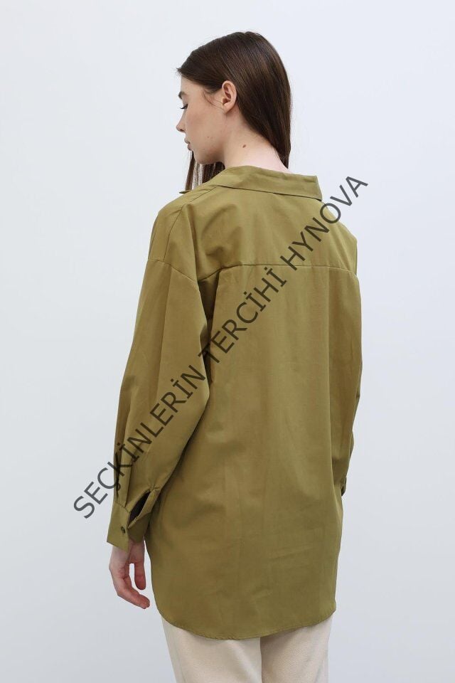 Uzun Kol Gömlek - Koyu Haki
