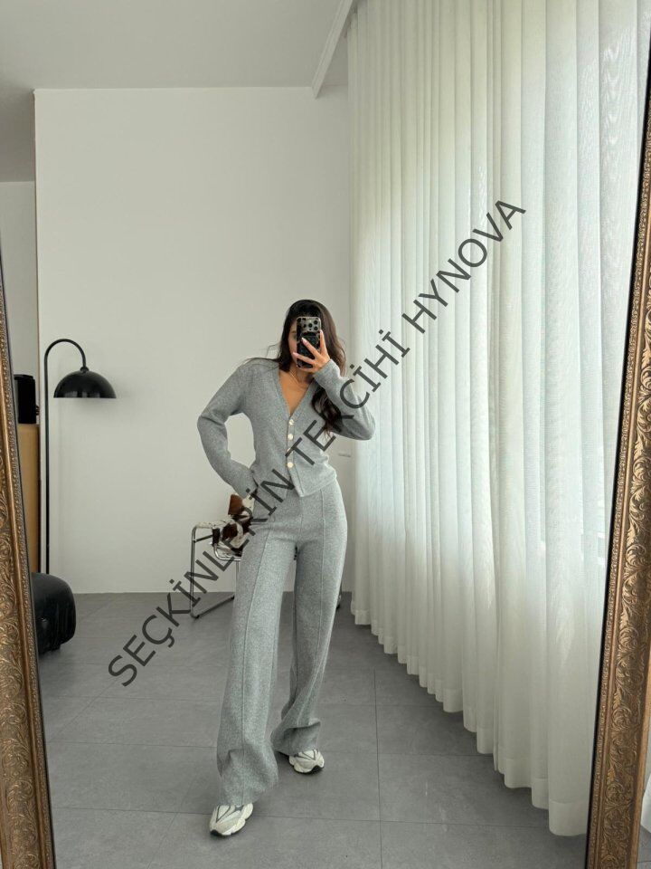 Selanik Kumaş Ön Düğmeli Ceket Çımalı PantolunTakım