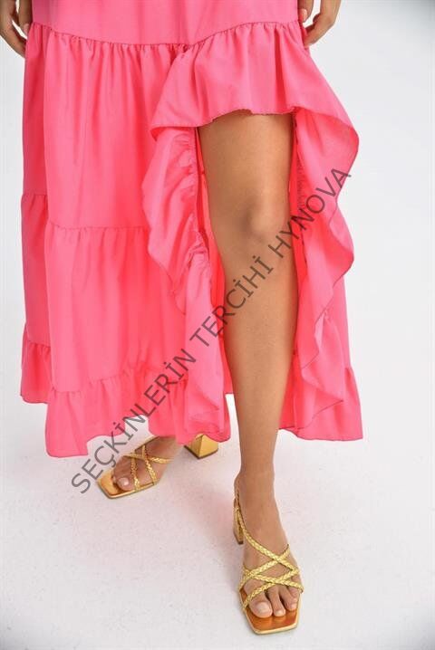 Audrey Fıfrlı Yırtmaç Detay Etek 4037