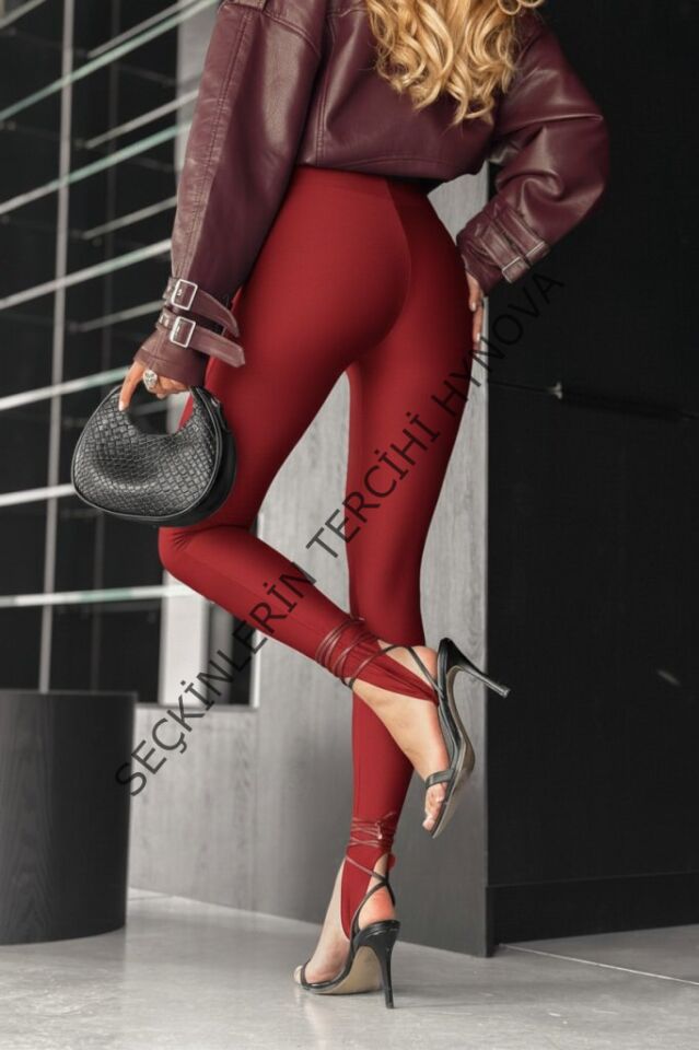 Kadın Yüksek Bel Topuk Altından Geçmeli Dalgıç Tayt