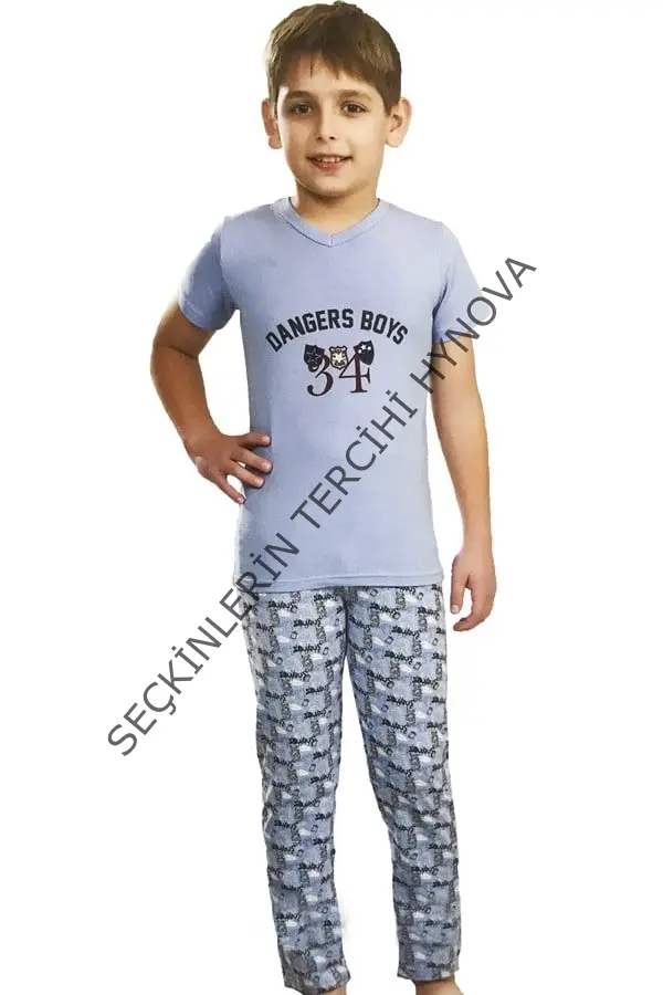 Baskılı Erkek Çocuk Pijama Takımı 7321