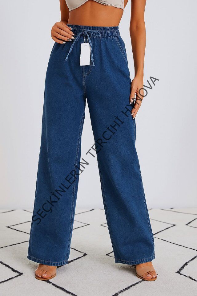 Kadın Yüksek Bel Ispanyol Paça Kot Pantolon