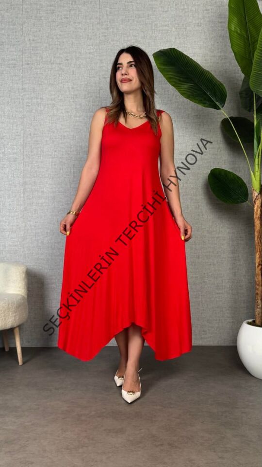 Kadın Omuz Askılı Toka Detay Maxi Boy Elbise