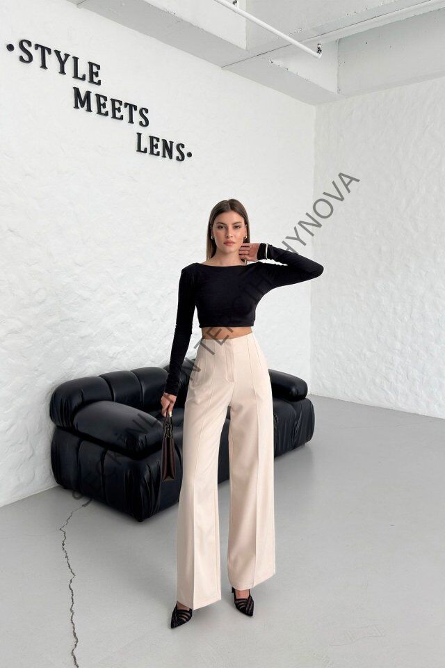 Yüksek Bel Pensli̇ Palazzo Pantolon