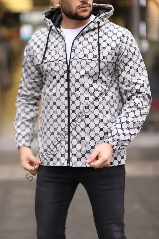 Unisex Kapüşonlu İçi Astarlı Yağmurluk - Gri