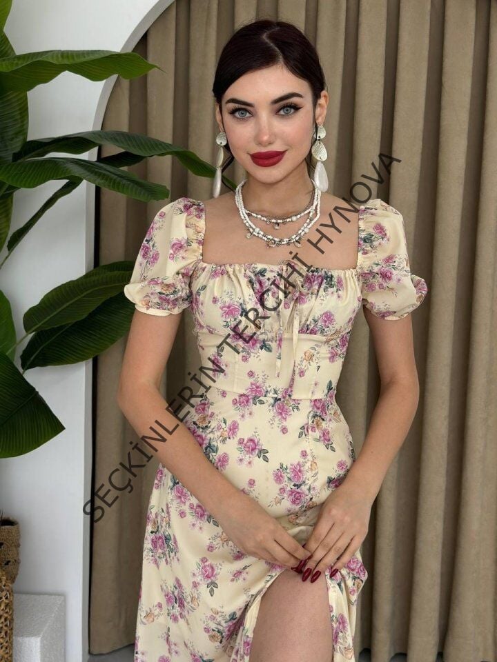 Zeze Balon Kol Elbise