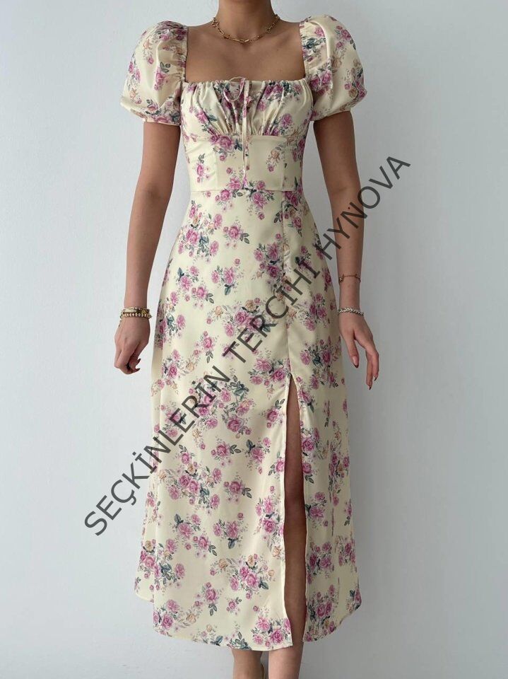 Zeze Balon Kol Elbise