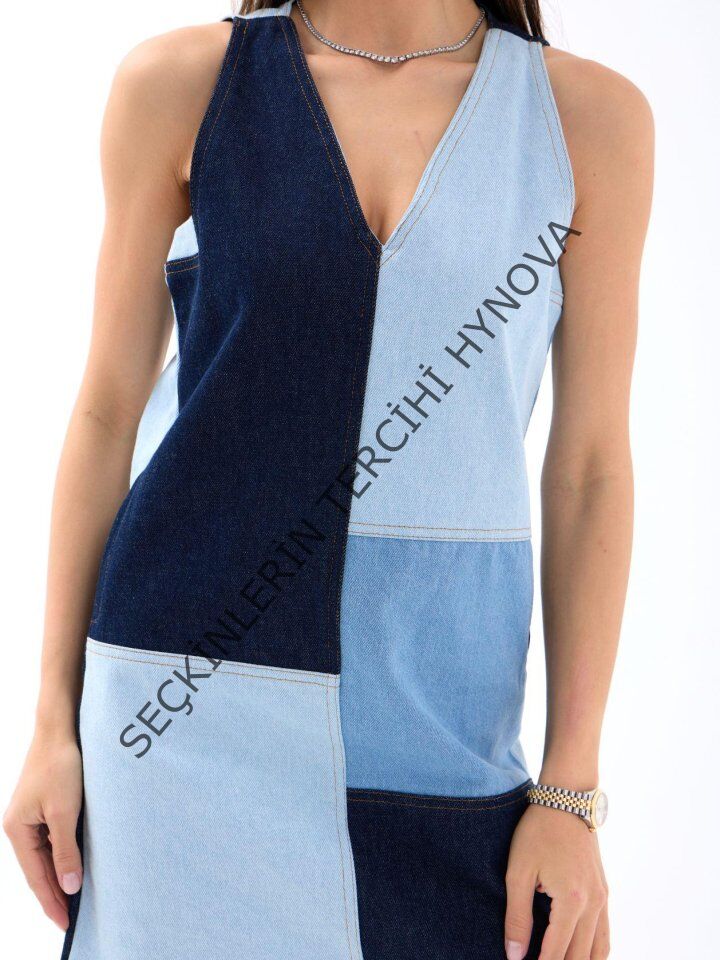 7385 KOT ELBİSE-MAVİ