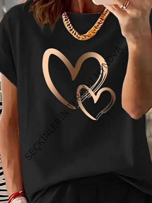 Kadın Kısa Kollu Bisiklet Yaka Viskon Iki Iplik Bluz Ve Short Ikili Takım