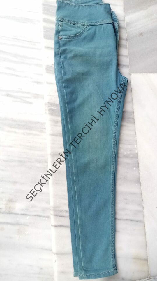 Yüksek Bel Likralı Jean Pantolon 90 Cm