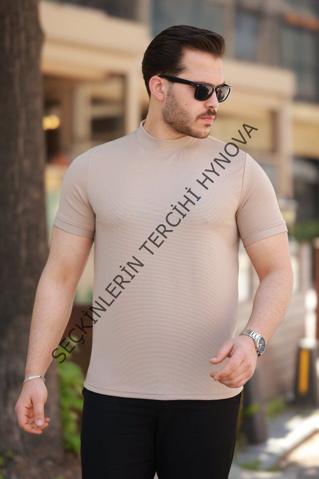 Erkek Yarım Balıkçı Yaka Kısa Kollu T-shirt