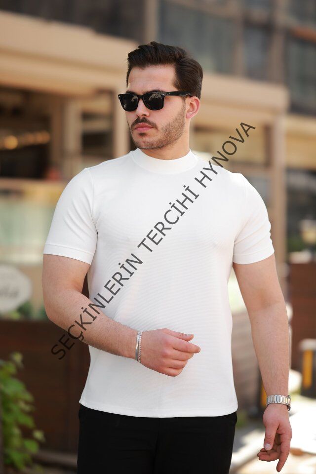 Erkek Yarım Balıkçı Yaka Kısa Kollu T-shirt