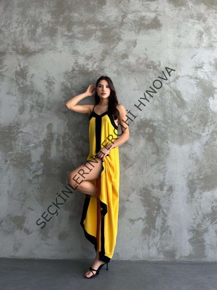 Askılı Maxi Boy Elbise