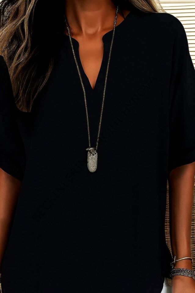 Kadın Kısa Kollu V Yakalı Aerobin Bluz