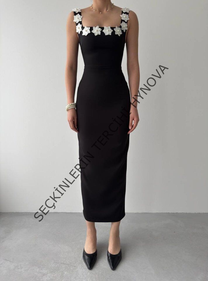 Mıng Çiçek Detaylı Elbise