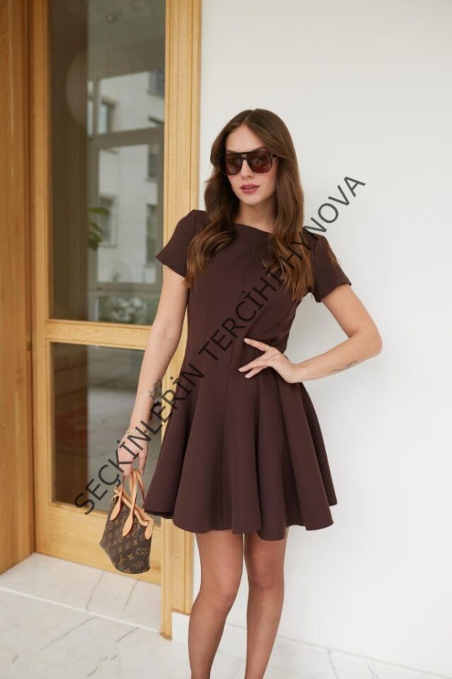 Kadın Kısa Kollu Kiloş Ithal Krep Elbise