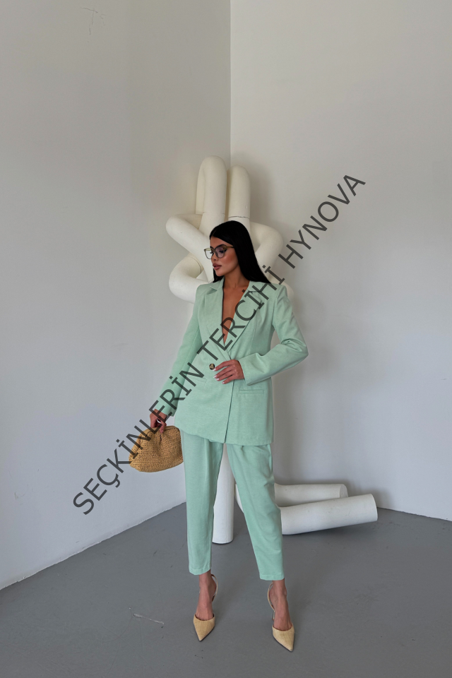 KETEN CEKET - PANTOLON TAKIM - Mint