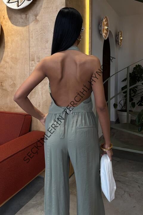 Halter Yaka Yelekli Modal Takım 10144