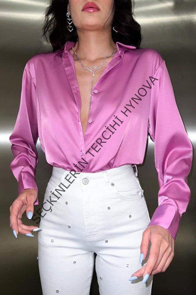 Pembe Saten Gömlek