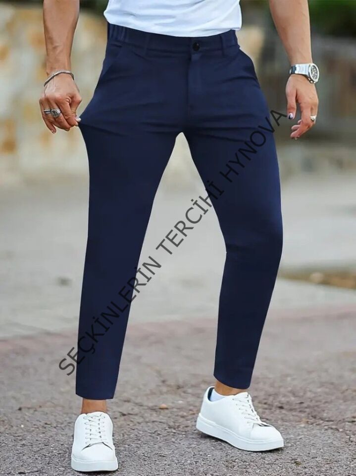 Erkek Cepli Slimfit Atlas Pantolon