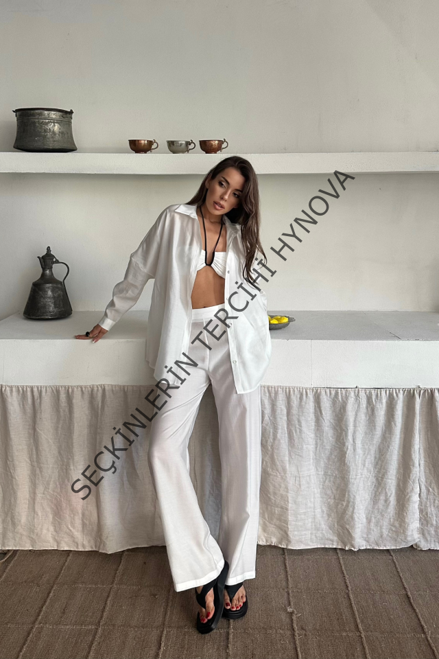 GÖMLEK - PANTOLON TAKIM - Beyaz