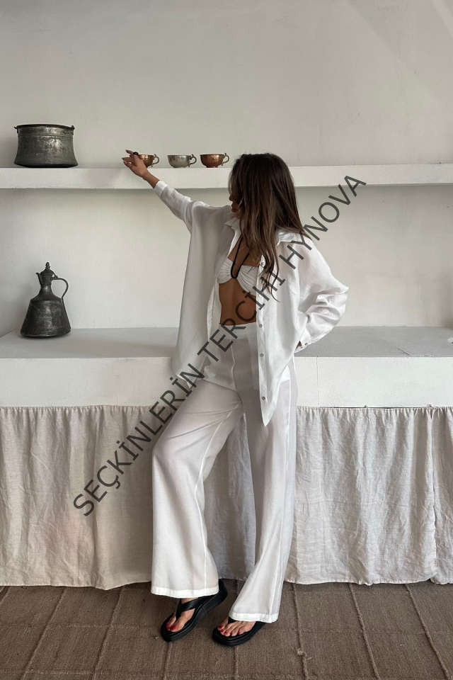 GÖMLEK - PANTOLON TAKIM - Beyaz