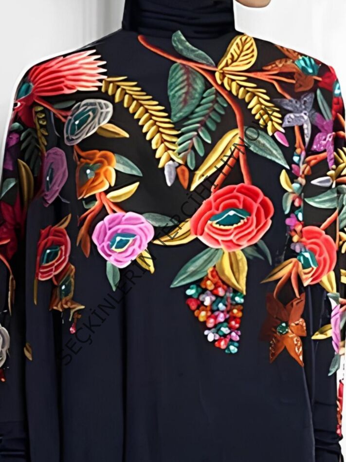 Kadın Uzun Kollu Balıkçı Yaka Asimetrik Kesim Mikro Bluz