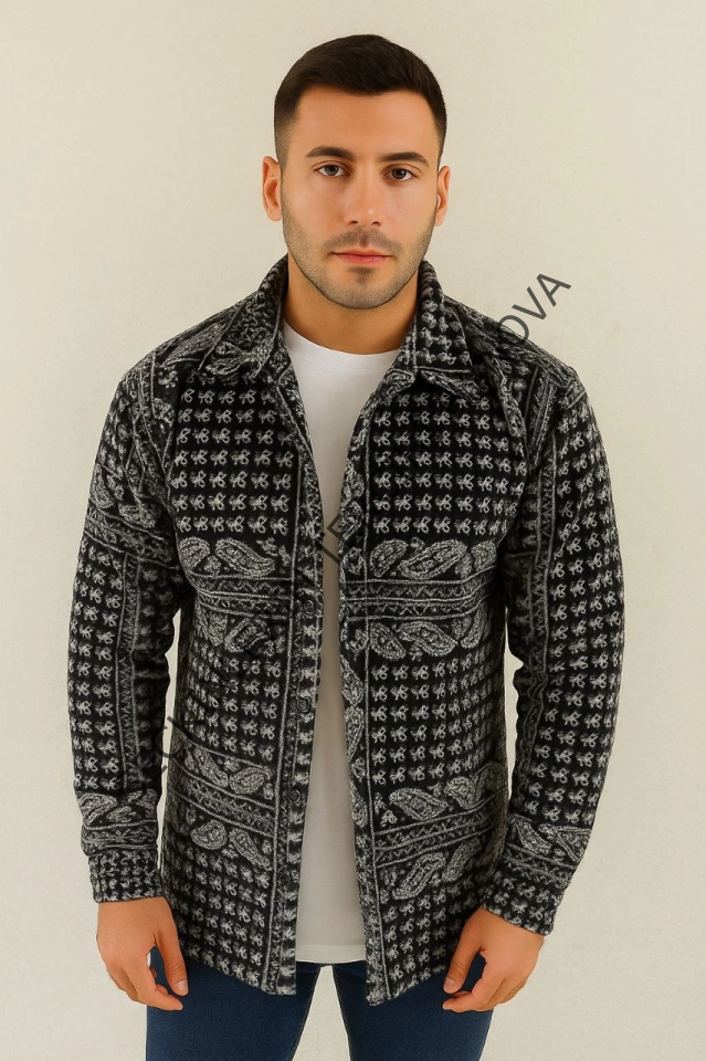 Erkek Polar Fermuarlı Sweatshirt – Kapüşonsuz, Cepli, Yumuşak Dokulu, Oversize Rahat Kalıp, Kışlık Sıcak Tutan Fermuarlı Üst - Siyah