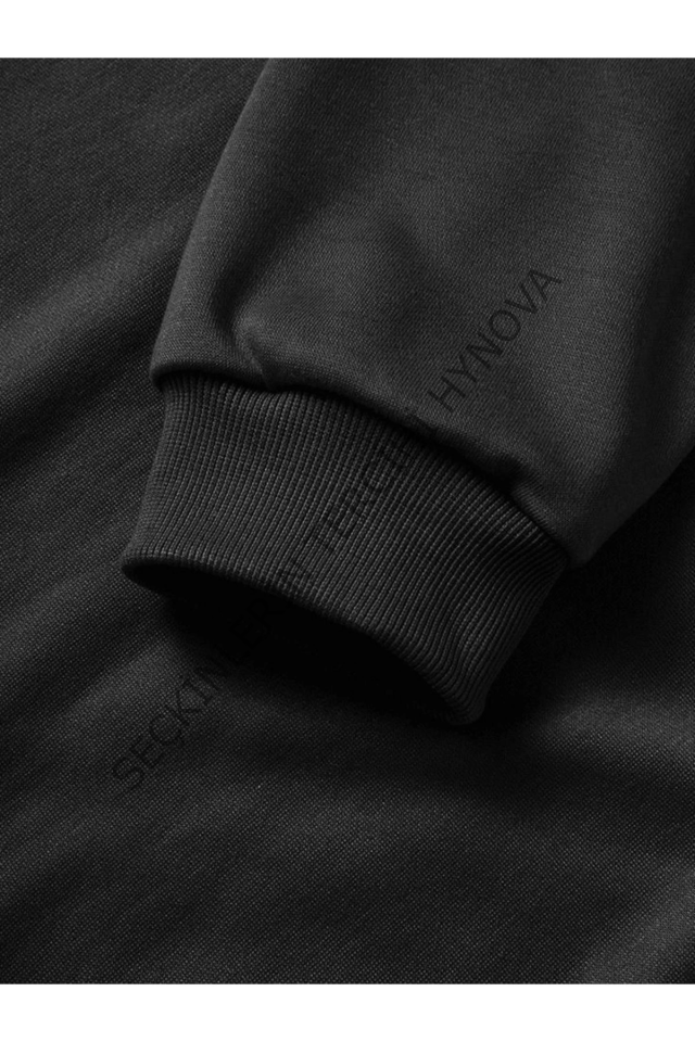 10 Kasıma Özel Üç İplik Kapşonlu Baskılı SweatShirt - Siyah