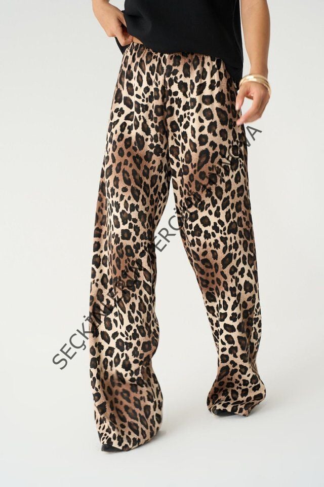 Lastikli Pantolon - Leopar