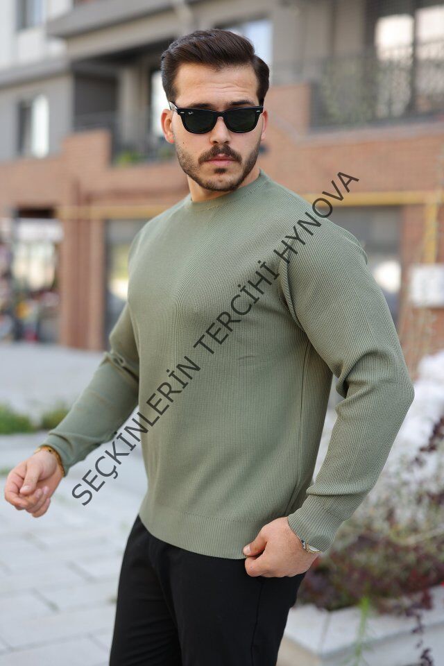 Erkek Selanik Örme Bisiklet Yaka Triko