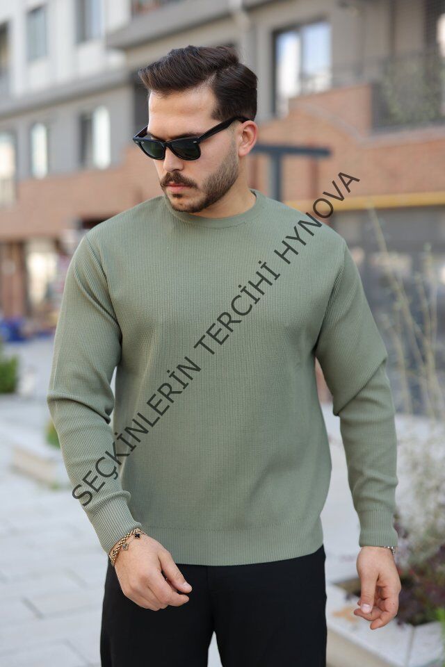 Erkek Selanik Örme Bisiklet Yaka Triko