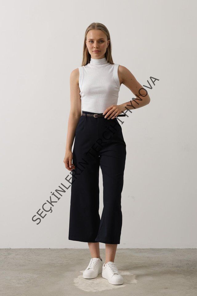 Kemer Pens Detaylı Pantolon - Lacivert