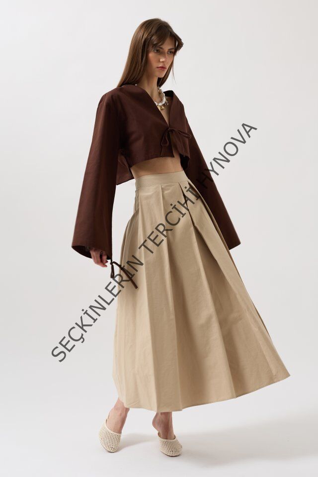 Bağlama Detay Uzun Kol Bluz