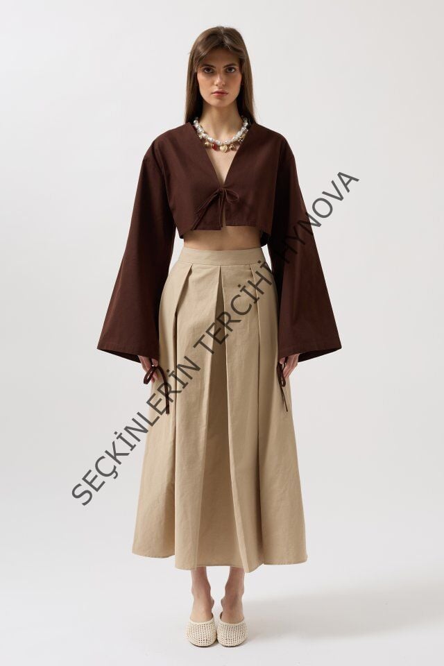 Bağlama Detay Uzun Kol Bluz