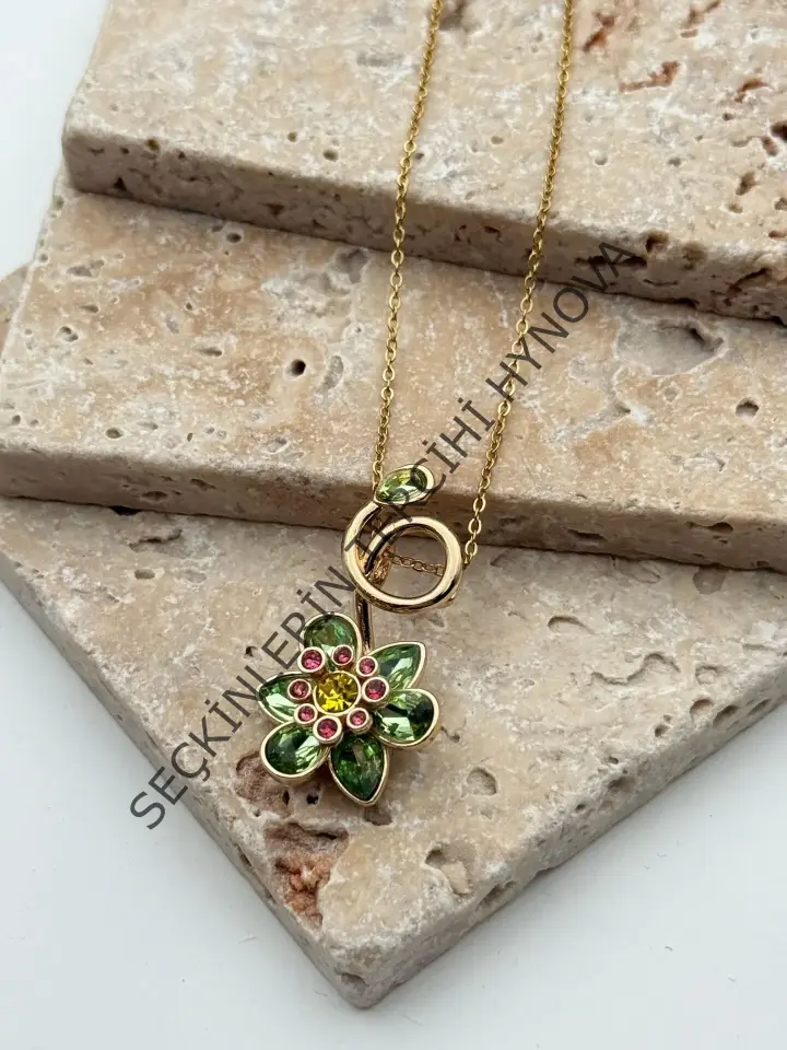 Çelik Çiçek Kolye // KOLYE-5639