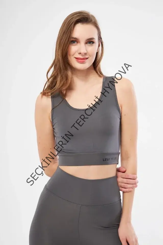 Kolsuz Dalgiç Baskılı Crop - Füme