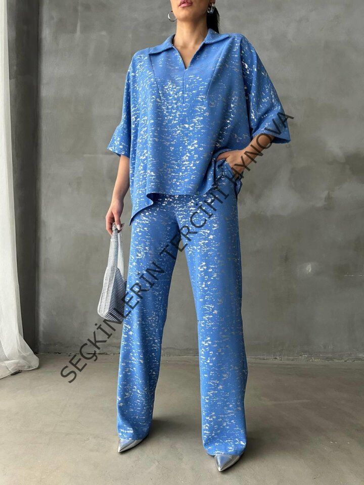 VARAKLI BLUZ PANTOLON TAKIM - Mavi