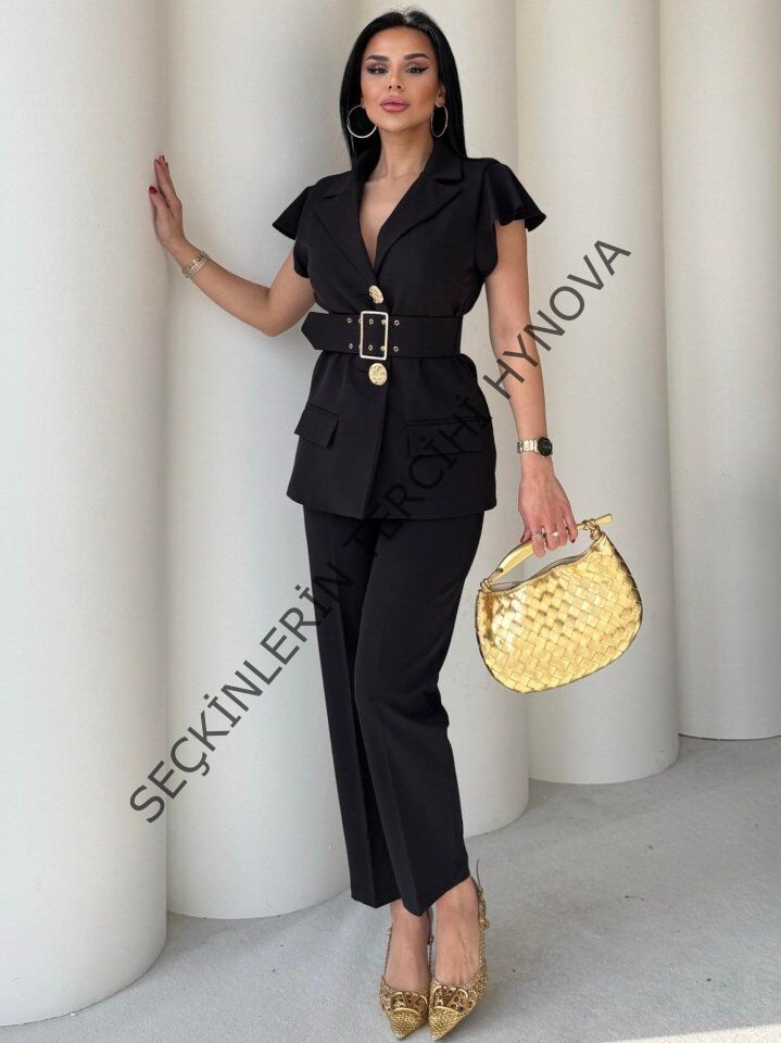 Vatkalı Yelek Pantolon İkili Takım