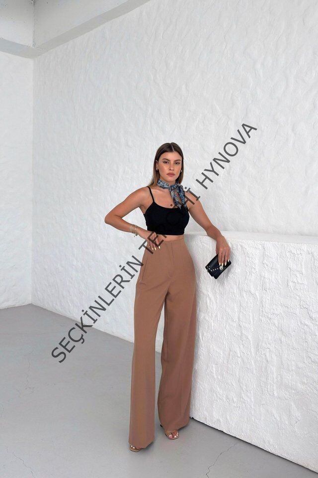 Yüksek Bel Pensli̇ Palazzo Pantolon