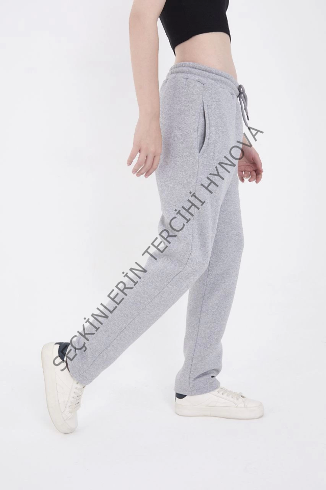 Lastikli Baskılı Eşofman Pantolon - Gri
