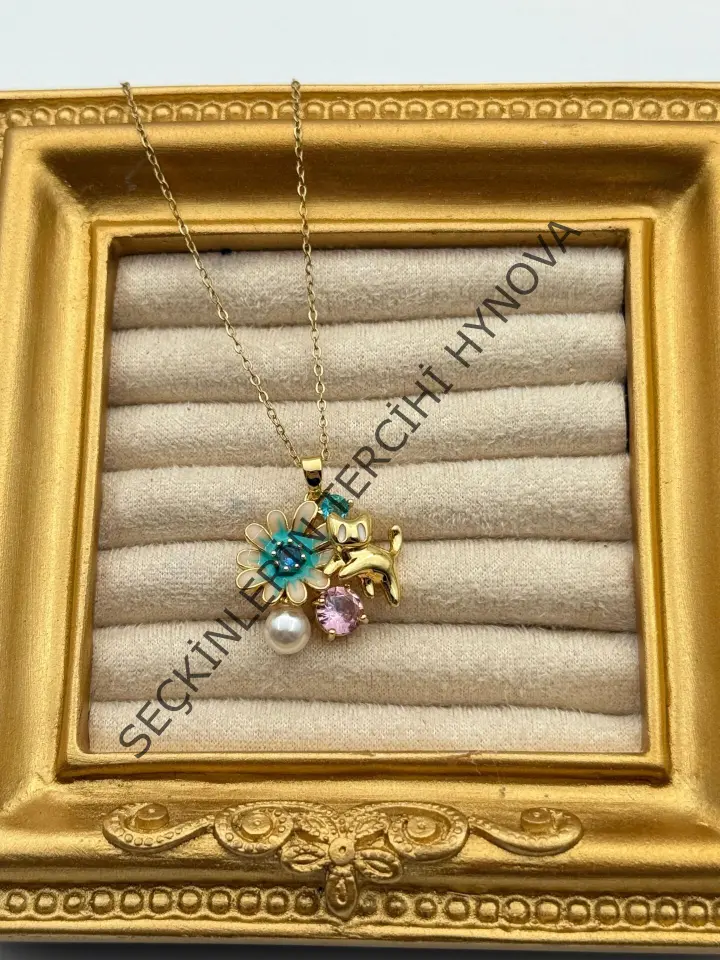 Çelik Çiçek Kolye 45cm // KOLYE-5755