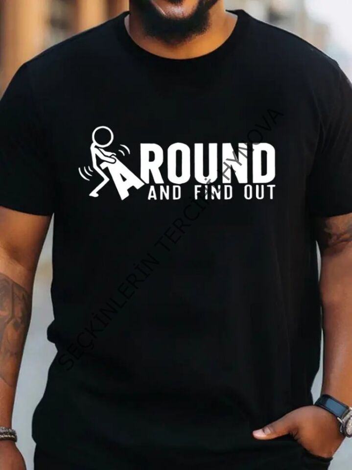 Erkek Around Baskılı Süprem T-shirt