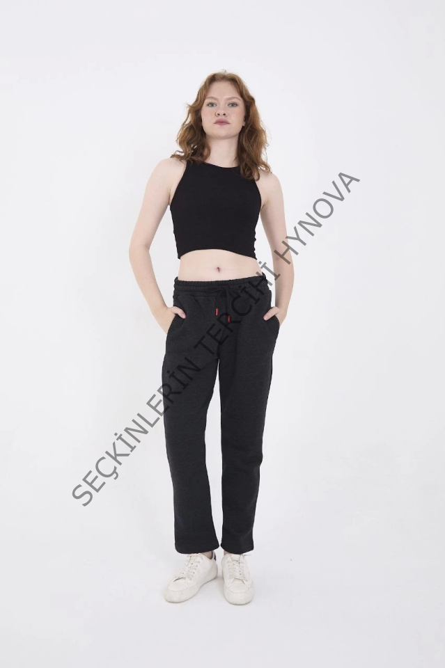 Unisex Üç İplik Basic Eşofman Pantolon - Antrasit