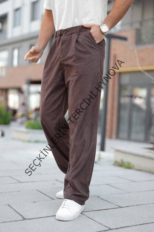 Erkek Kadife Baggy Pantolon