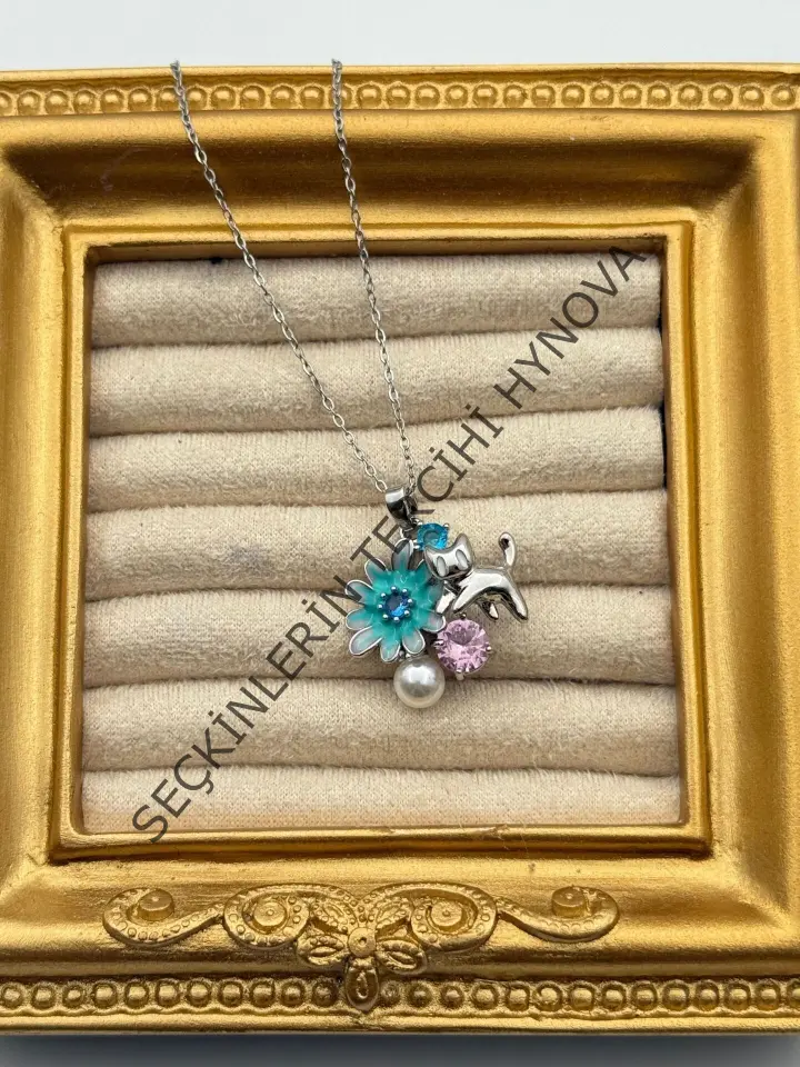 Çelik Çiçek Kolye 45cm // KOLYE-5754