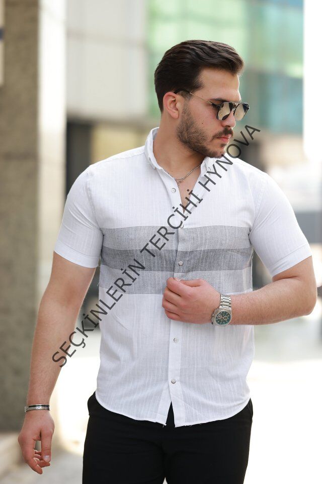 Erkek Desenli Kısa Kollu Gömlek